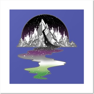 Aroace River LGBT Asexual Aromantic Pride Flag Posters and Art